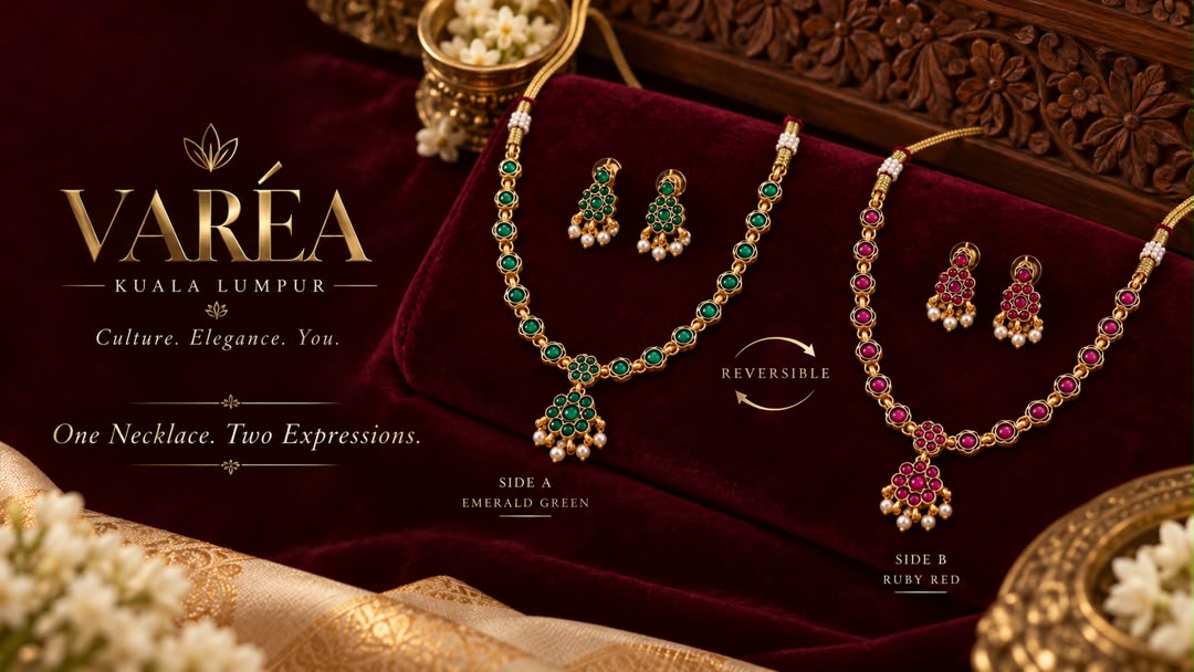 Reversible emerald and ruby necklace